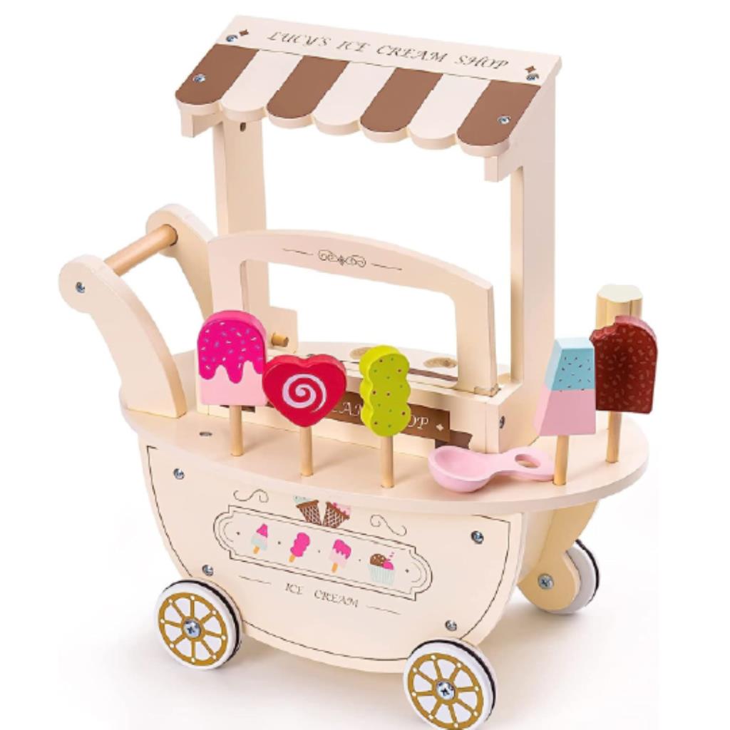 Wooden Ice Cream Shop Cart Playset